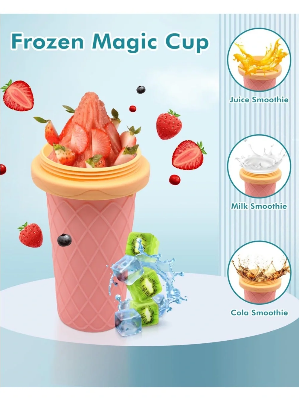 Slushy Maker Cup, DIY Frozen Magic Squeeze Cup for juice Milk & Smoothie